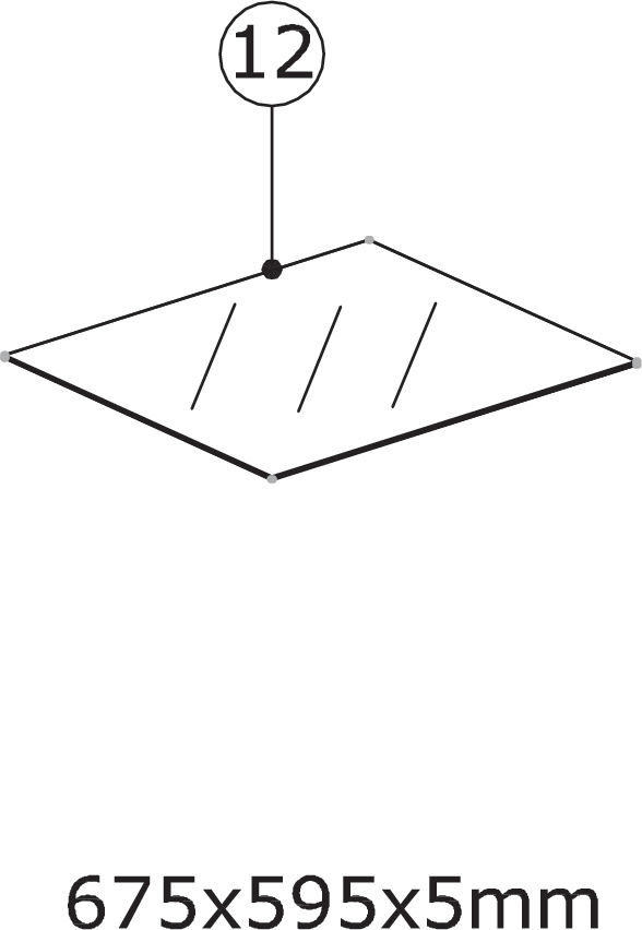 12) Glasskiva till bordet