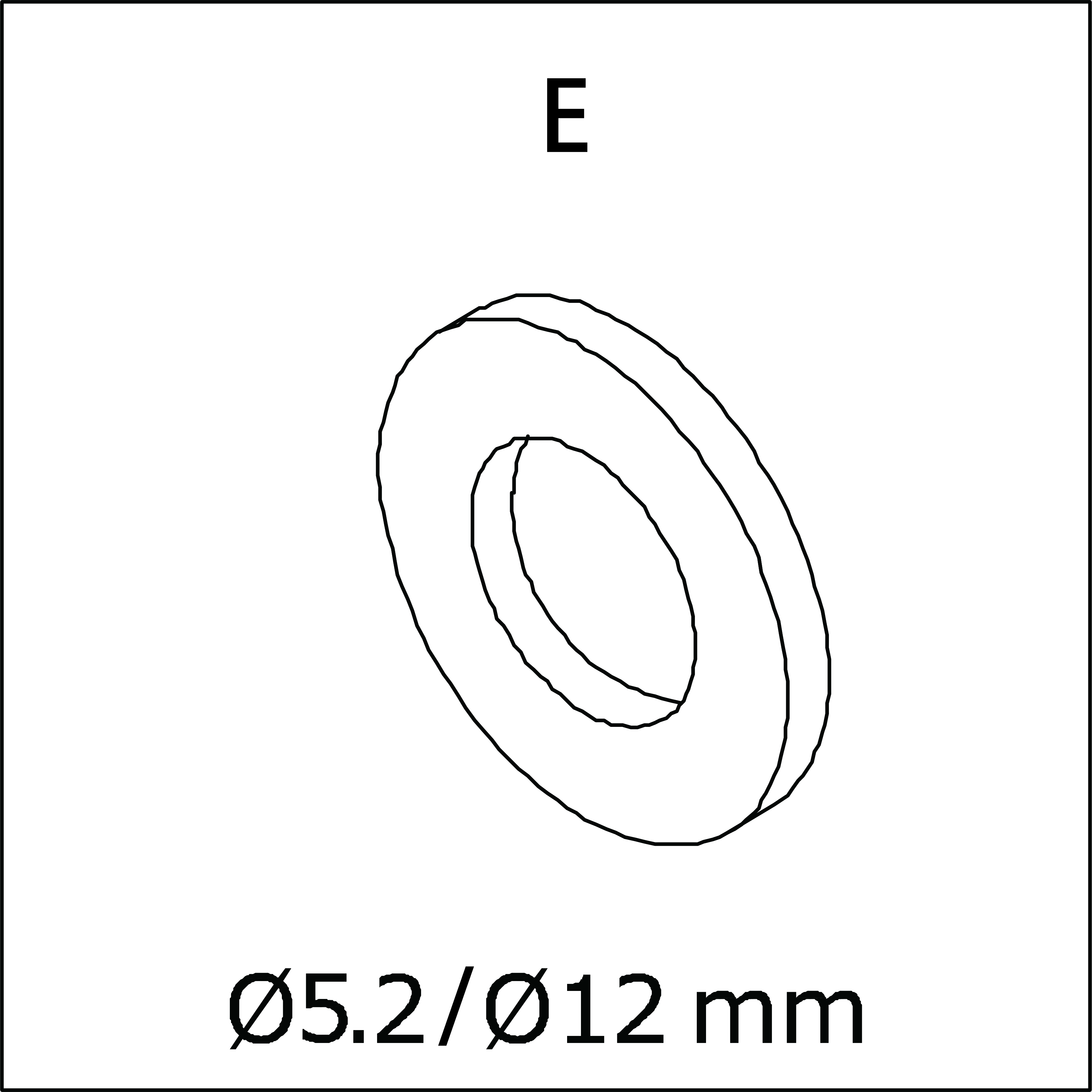 E) Ø5.2/Ø12mm