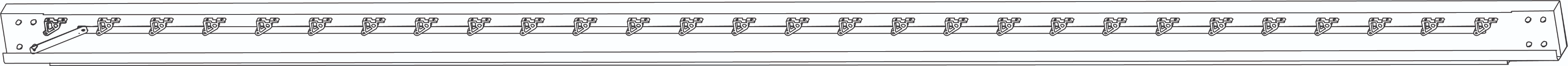 Parte B - Barra transversal de la pérgola con accesorios para el techo