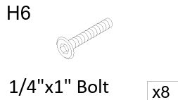 1/4"x1" Bolt 