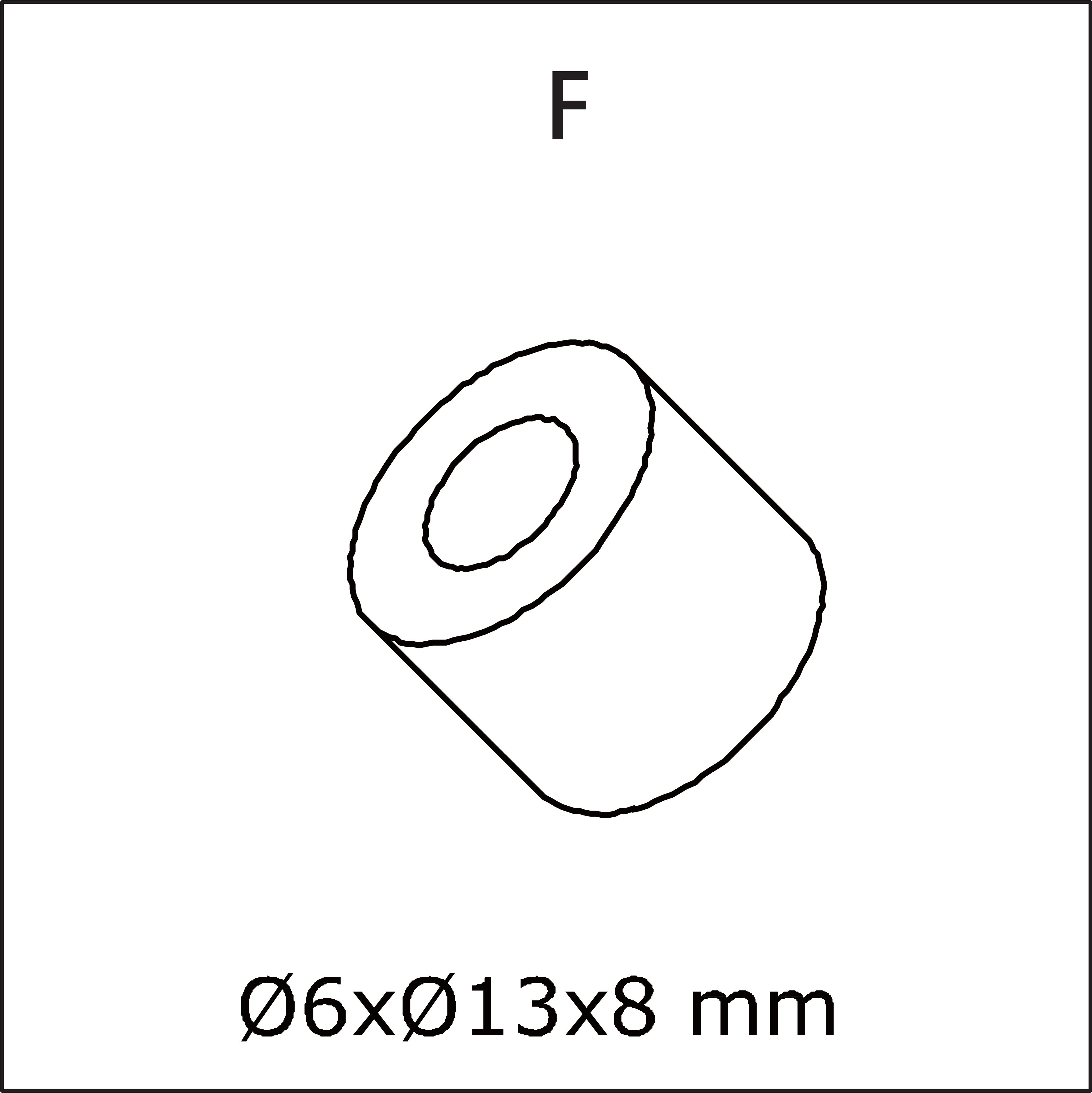 F) Ø6xØ13x8mm