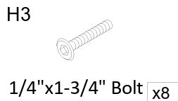 1/4"x1-3/4" Bolt