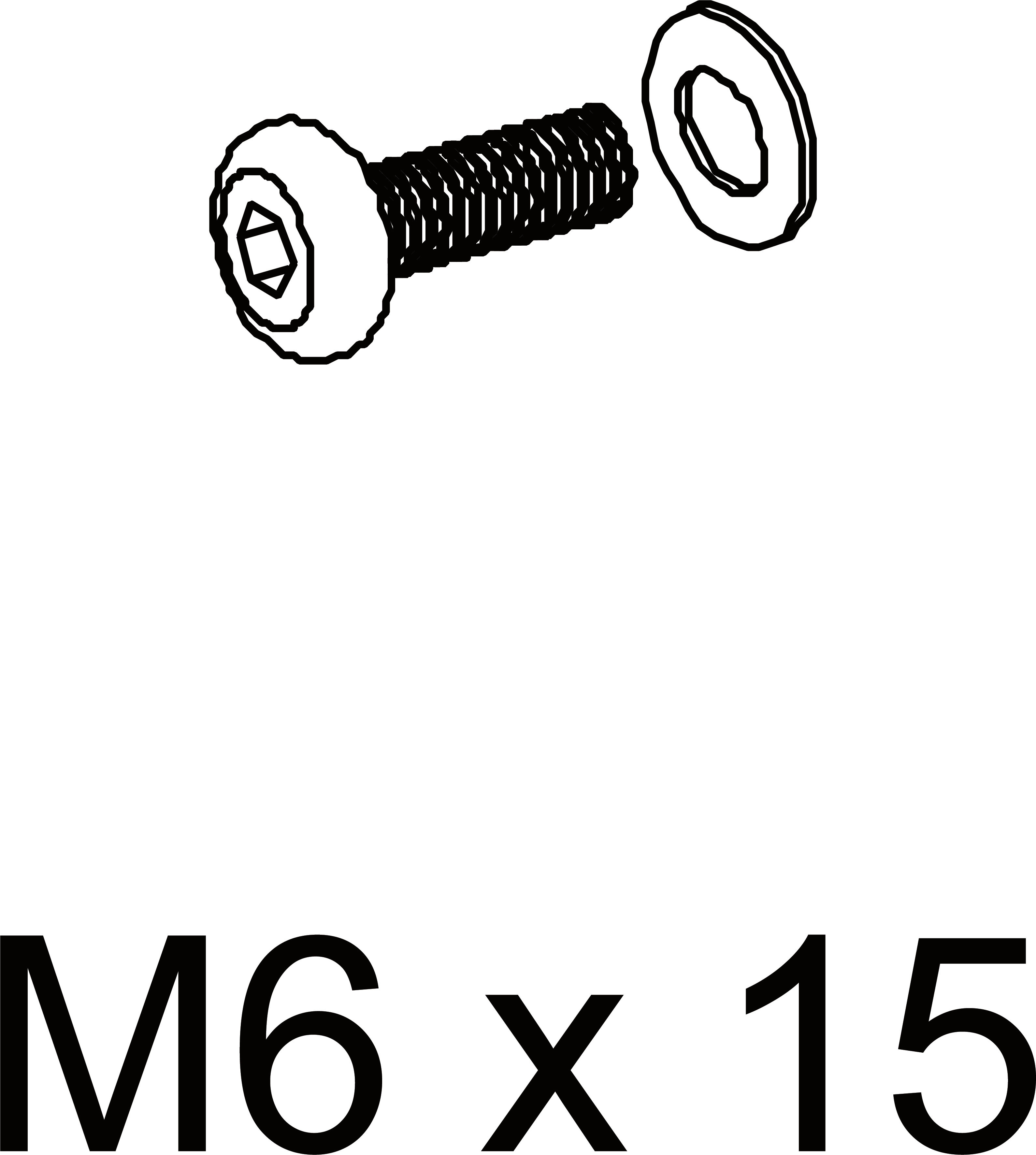 K) M6x15mm