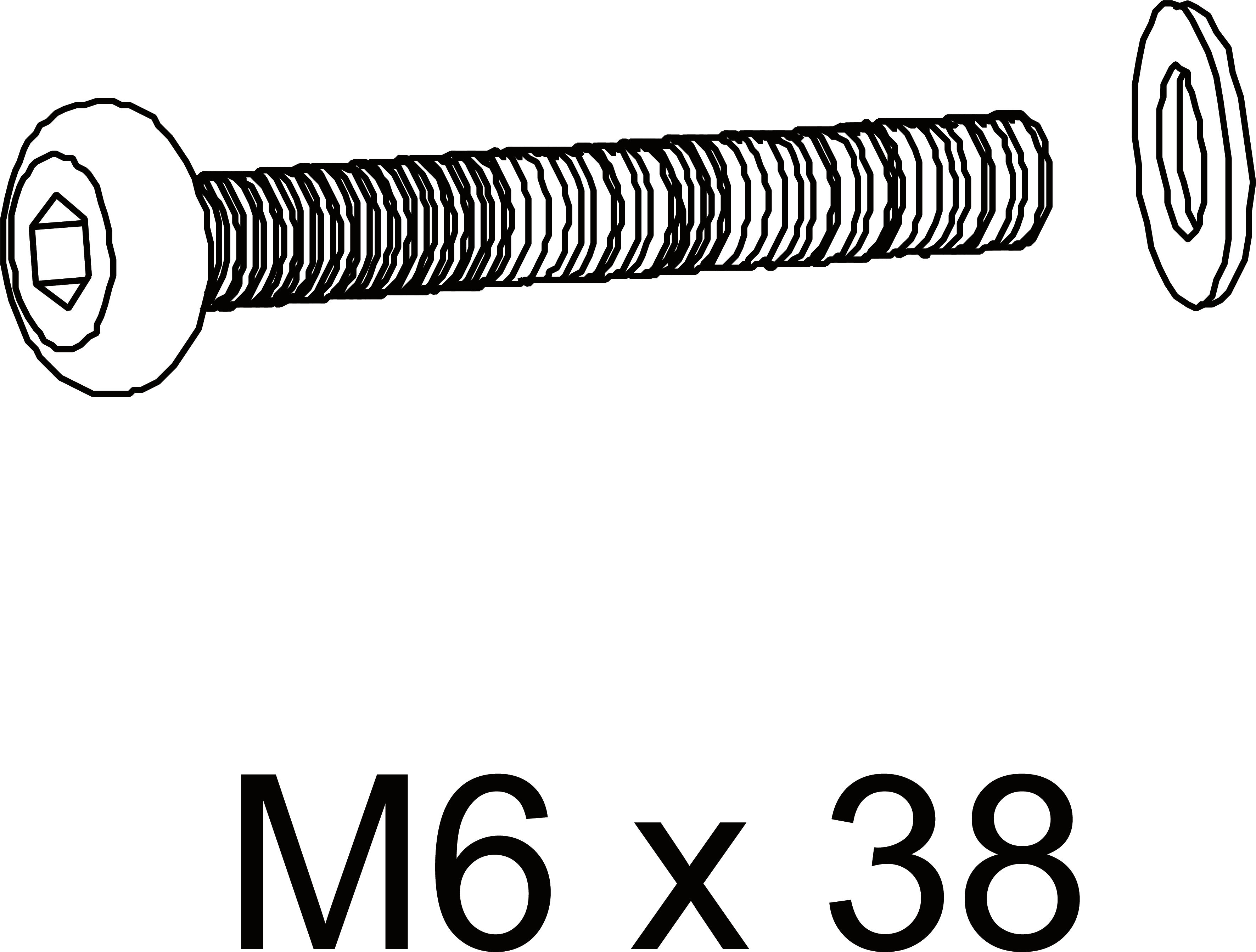 M) M6x38mm