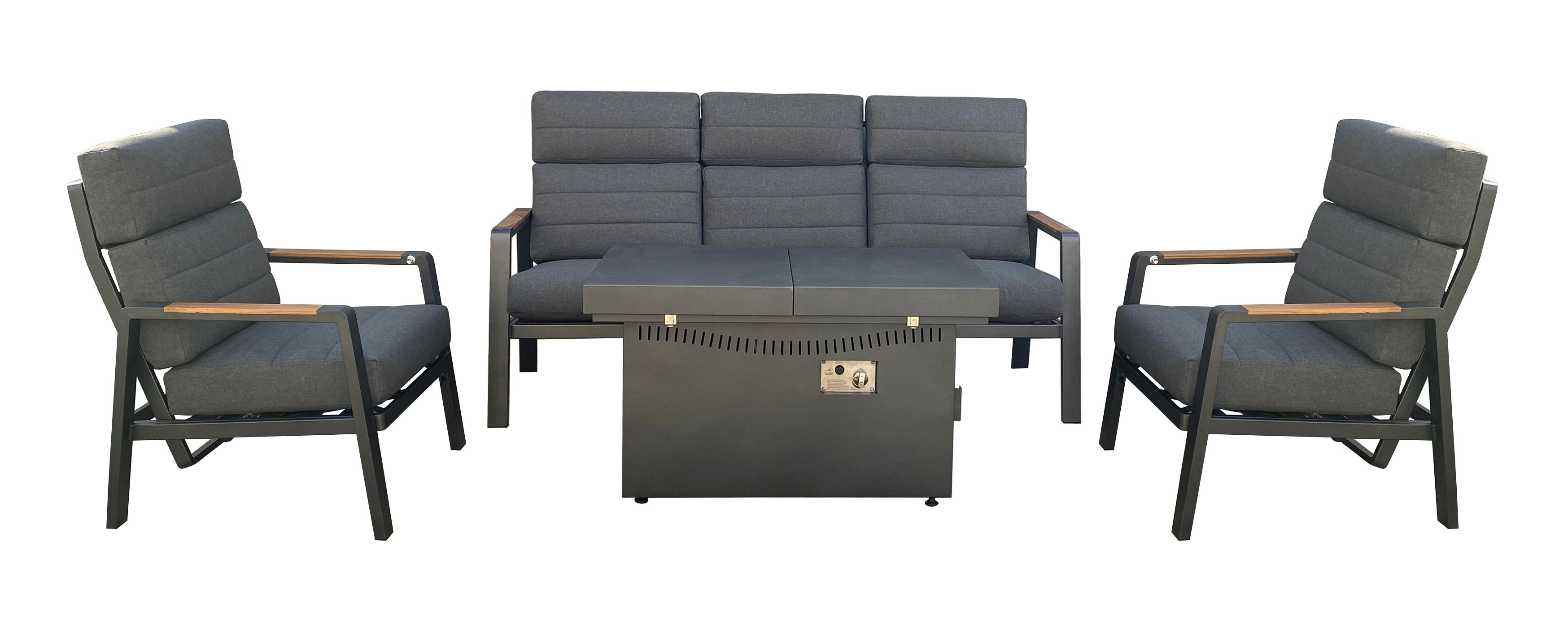 Σετ Κήπου Αλουμινίου 5 Θέσεων με Τζάκι