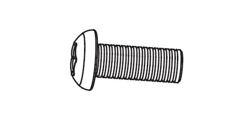 Korsrundskruv med huvudformad skalle