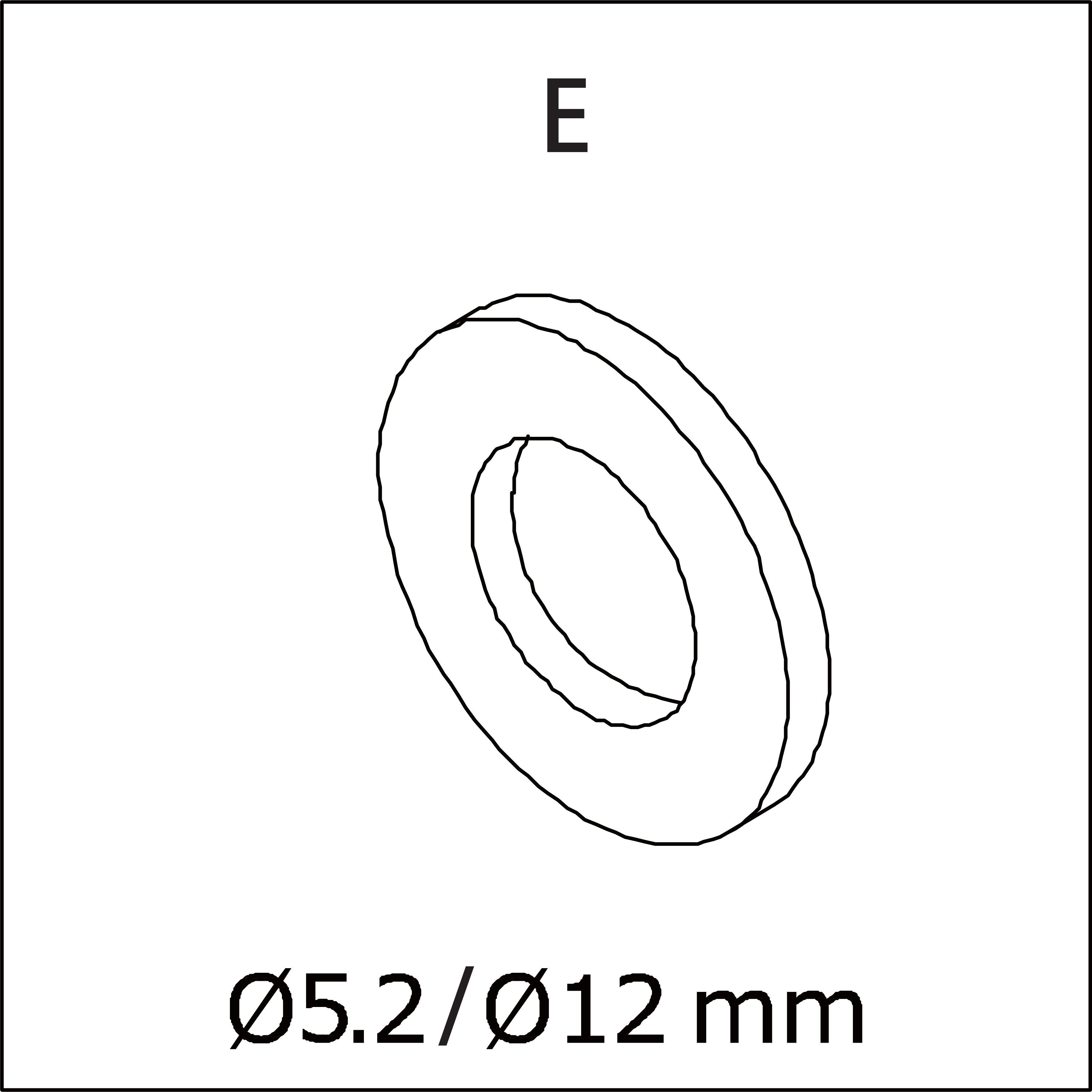 E) Ø5.2/Ø12mm