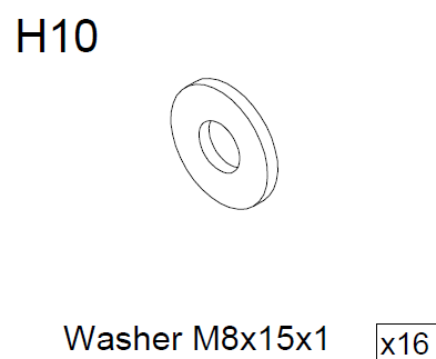 M8x15x1 Skive (washer)
