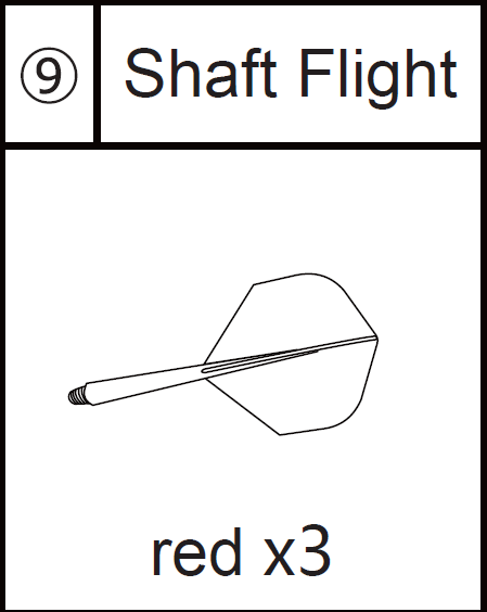 Dartskive dele - Skaftvinge (Rød)