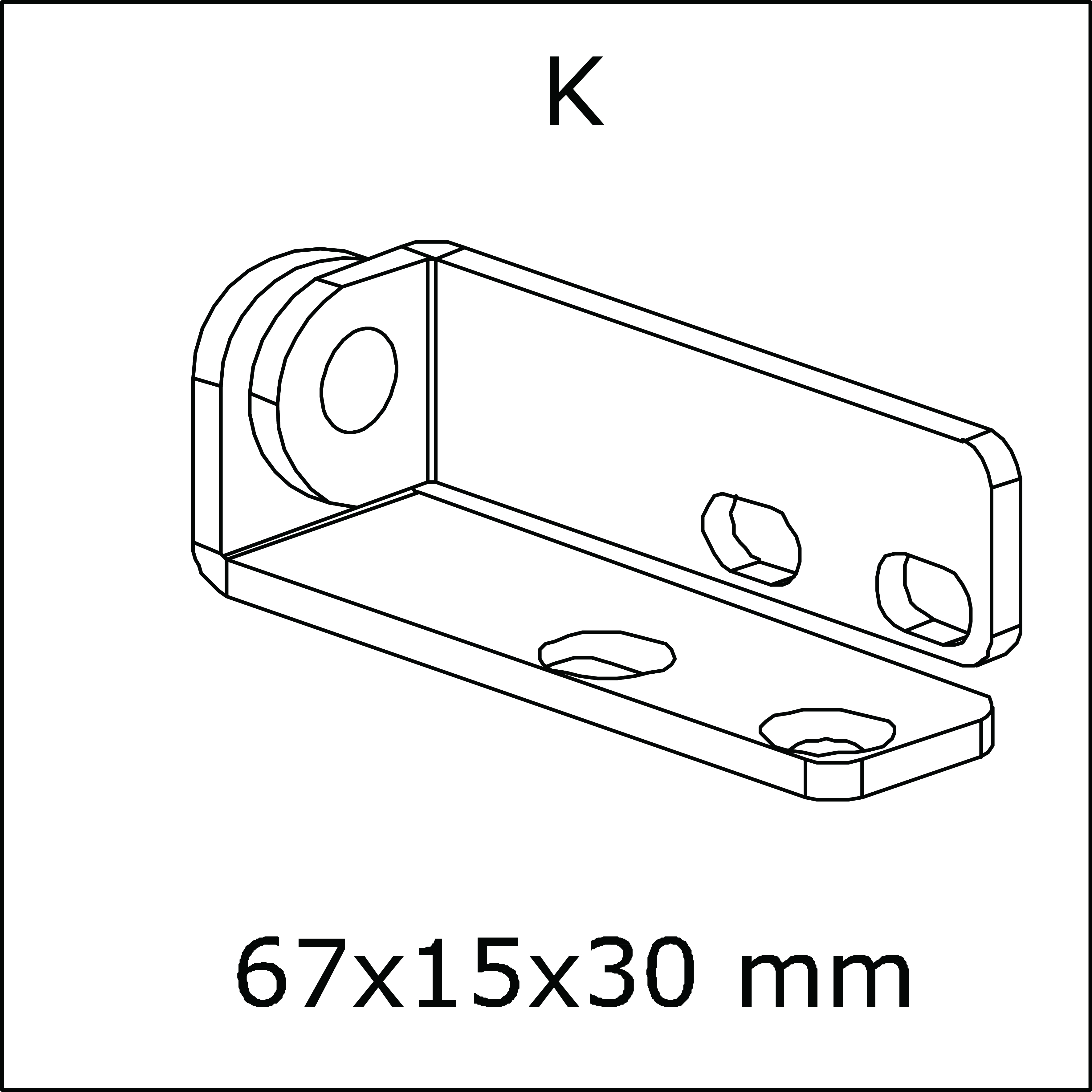 K) Storage Box Lid Right Hinge